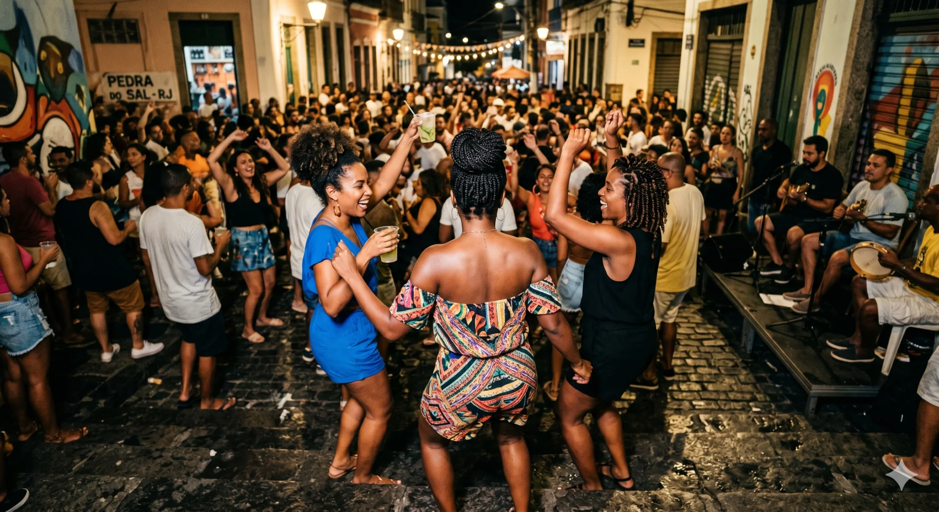 Women dancing at Pedra do Sal, Rio de Janeiro