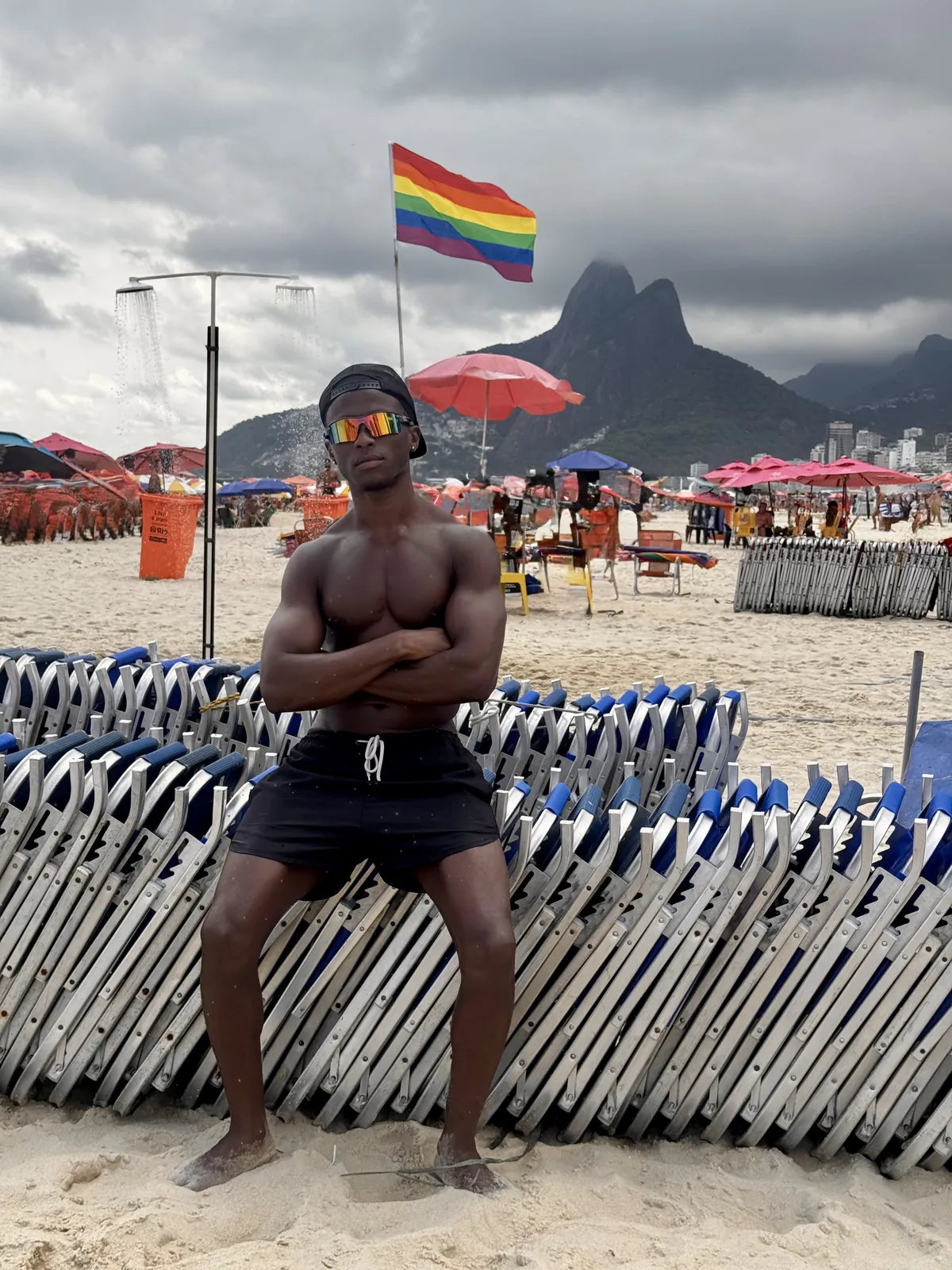 Posto 9 beach scene in Ipanema